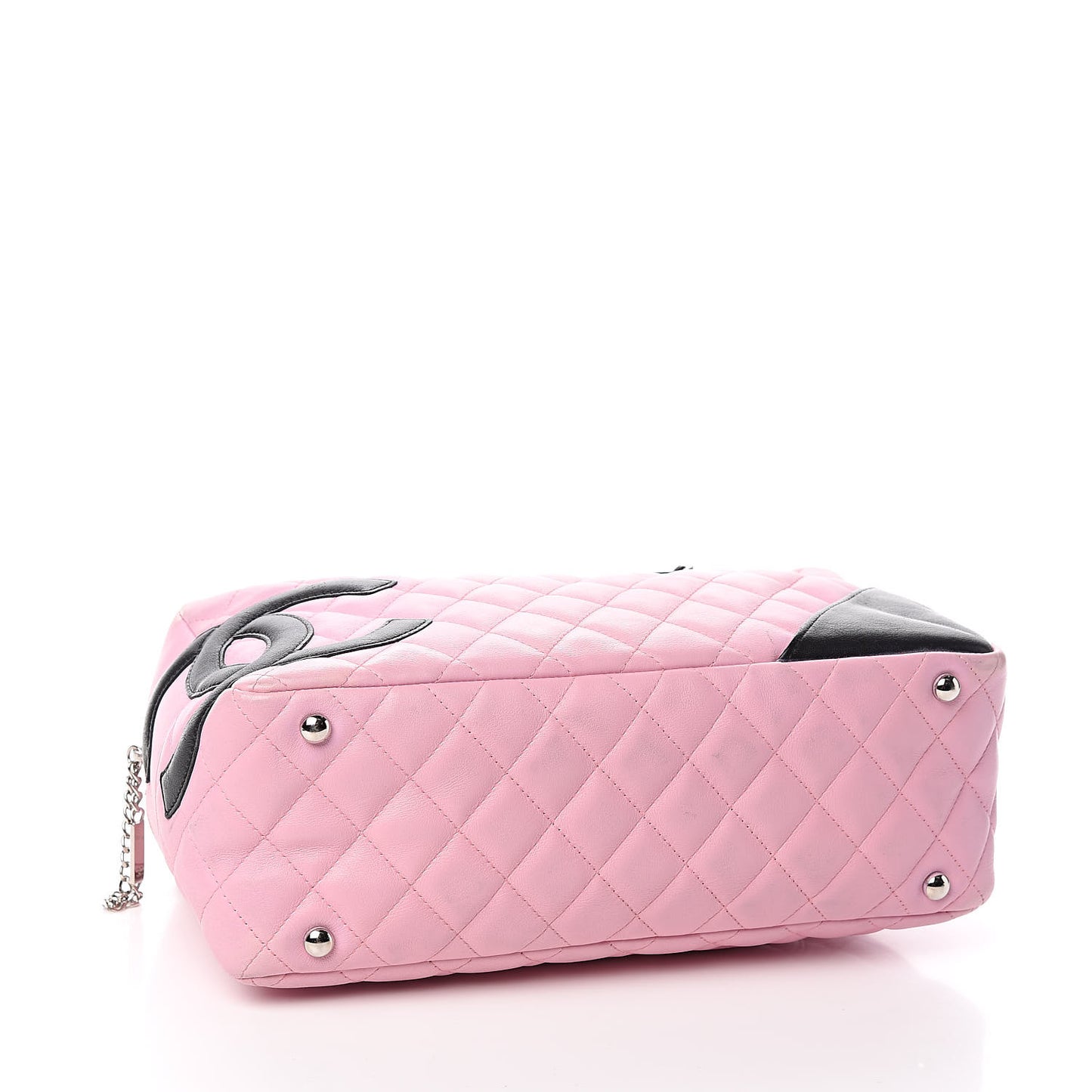 Calfskin Quilted Large Cambon Bowler Pink Black