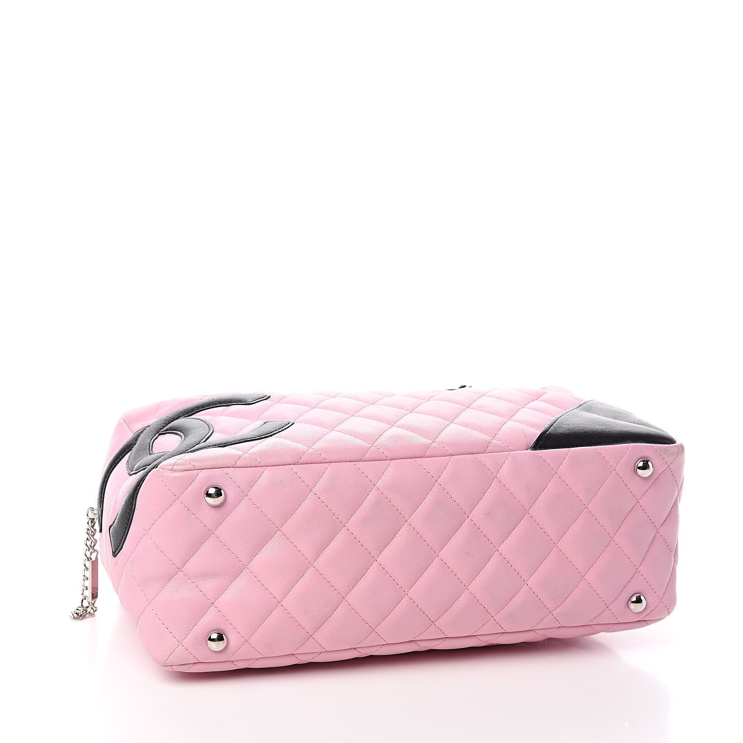 Chanel Calfskin Quilted Large Cambon Bowler Pink Black 4 of 15
