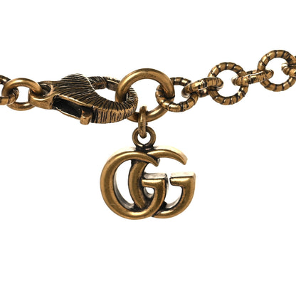 Gucci Metal Crystal Pearl Lion Head Necklace Aged Gold 4 of 4