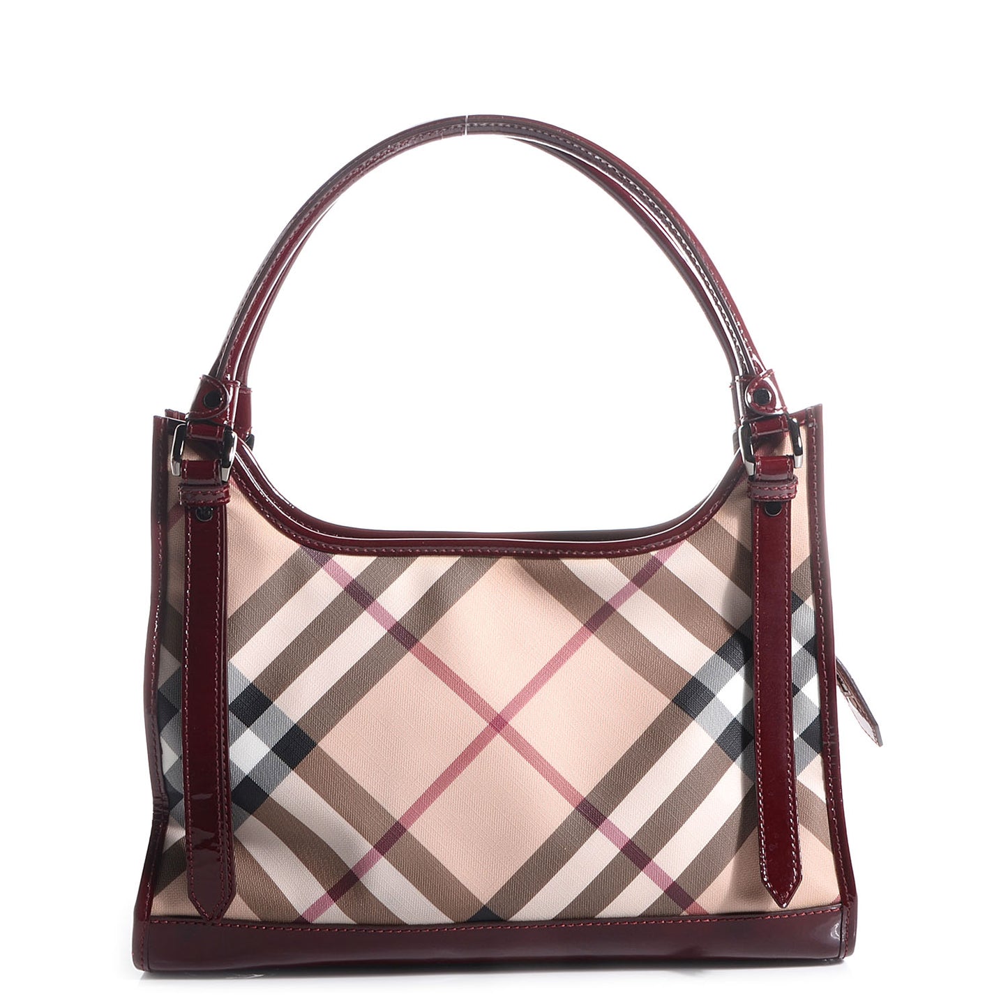 Patent Trim Supernova Check Ashmore Tote Red