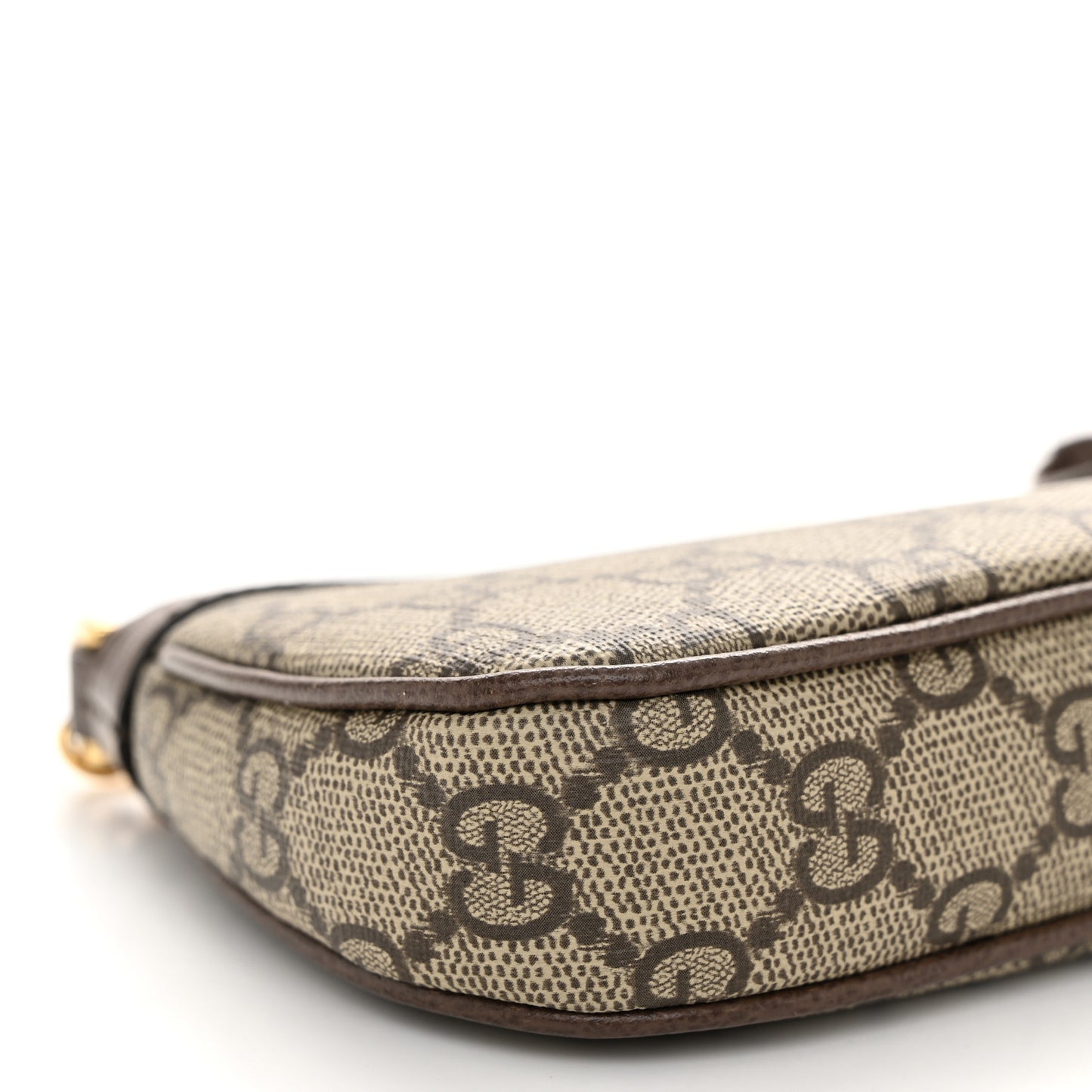 GG Supreme Monogram Textured Dollar Calfskin Mini Ophidia Chain Bag Beige Ebony