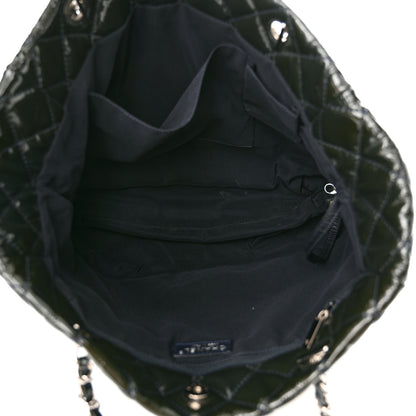 Chanel Patent Quilted Chic and Glitter Large Tote Navy Blue 5 of 12