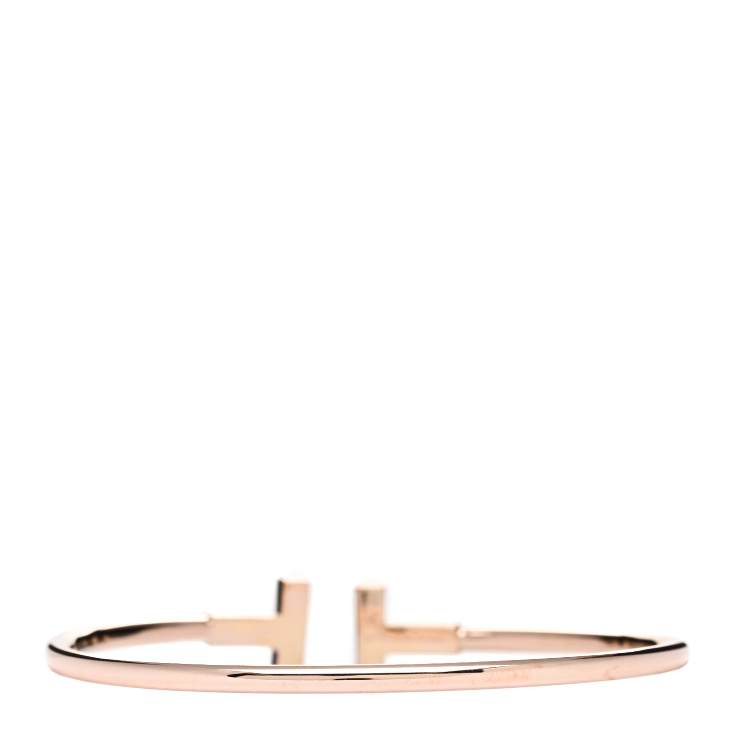18K Rose Gold Diamond T Wire Bracelet