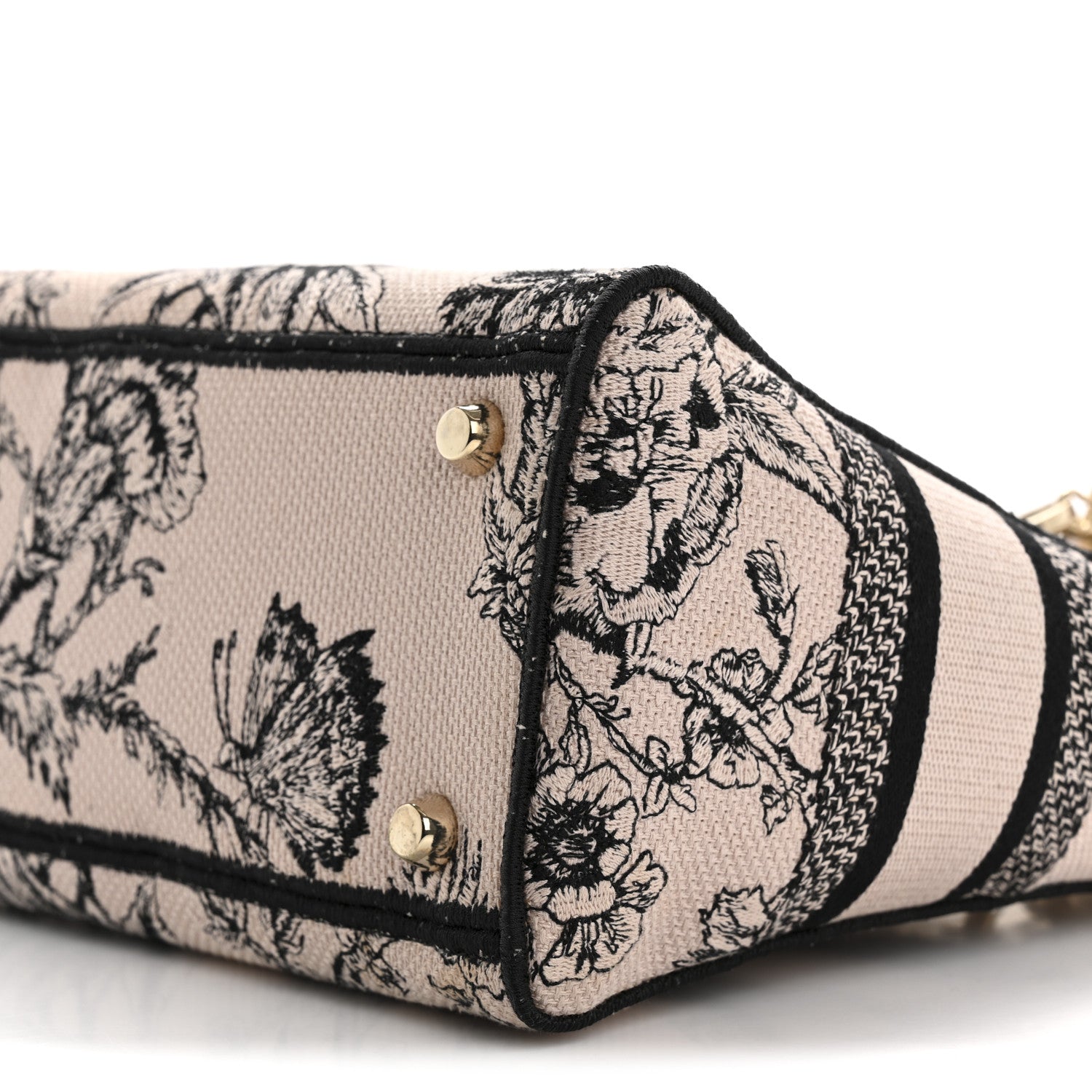 Christian Dior Canvas Embroidered Jardin Botanique Medium Lady D-Lite Light Pink Black 10 of 15