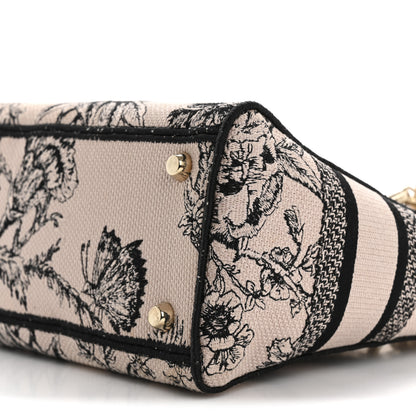 Christian Dior Canvas Embroidered Jardin Botanique Medium Lady D-Lite Light Pink Black 10 of 15