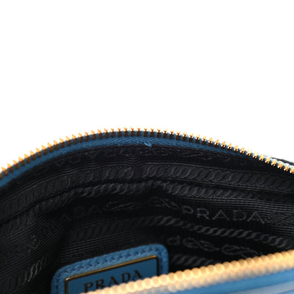 Prada Vitello Daino Medium Double Zip Shoulder Bag Mare 12 of 12