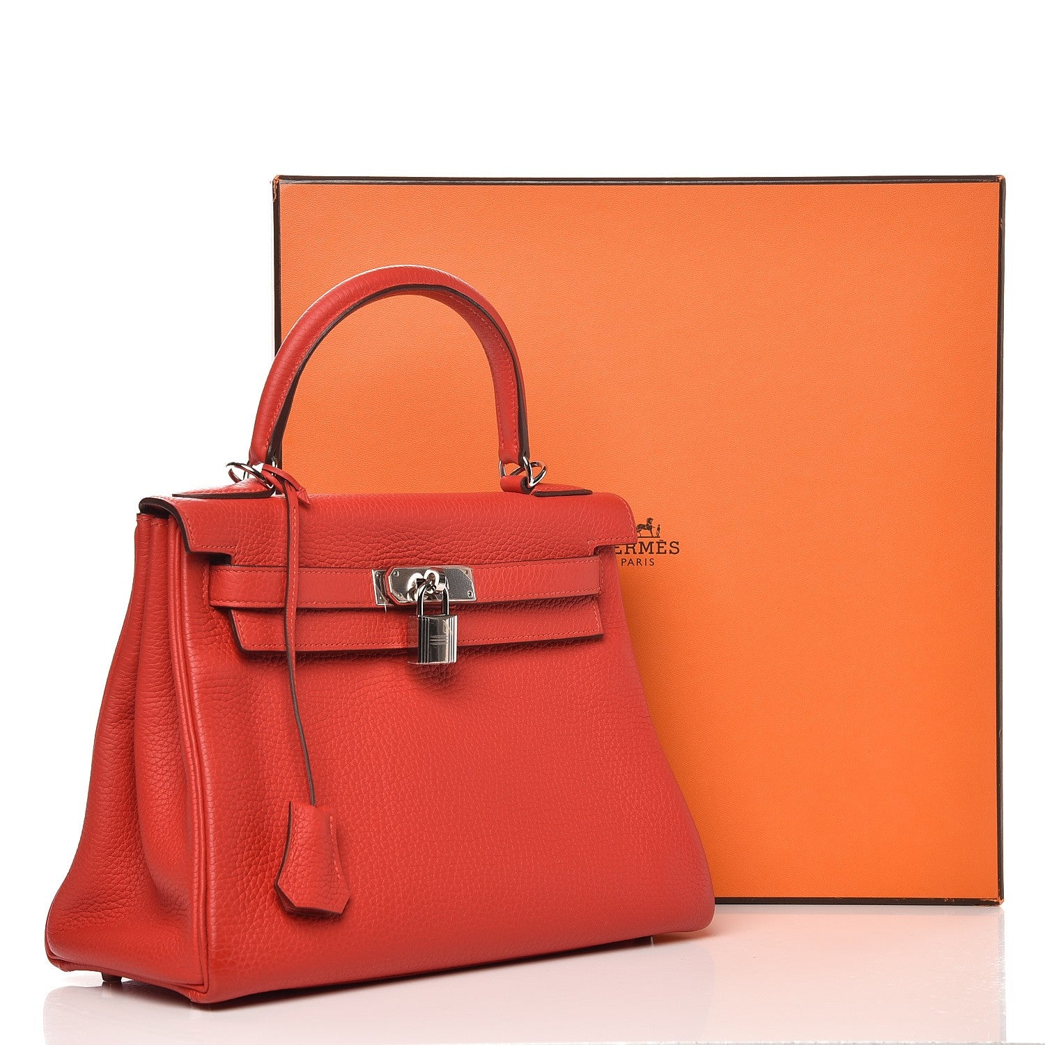 Hermes Taurillon Clemence Kelly Retourne 28 Rouge Tomate 37 of 37