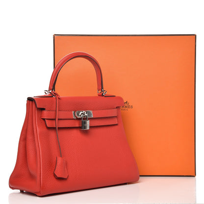 Hermes Taurillon Clemence Kelly Retourne 28 Rouge Tomate 37 of 37
