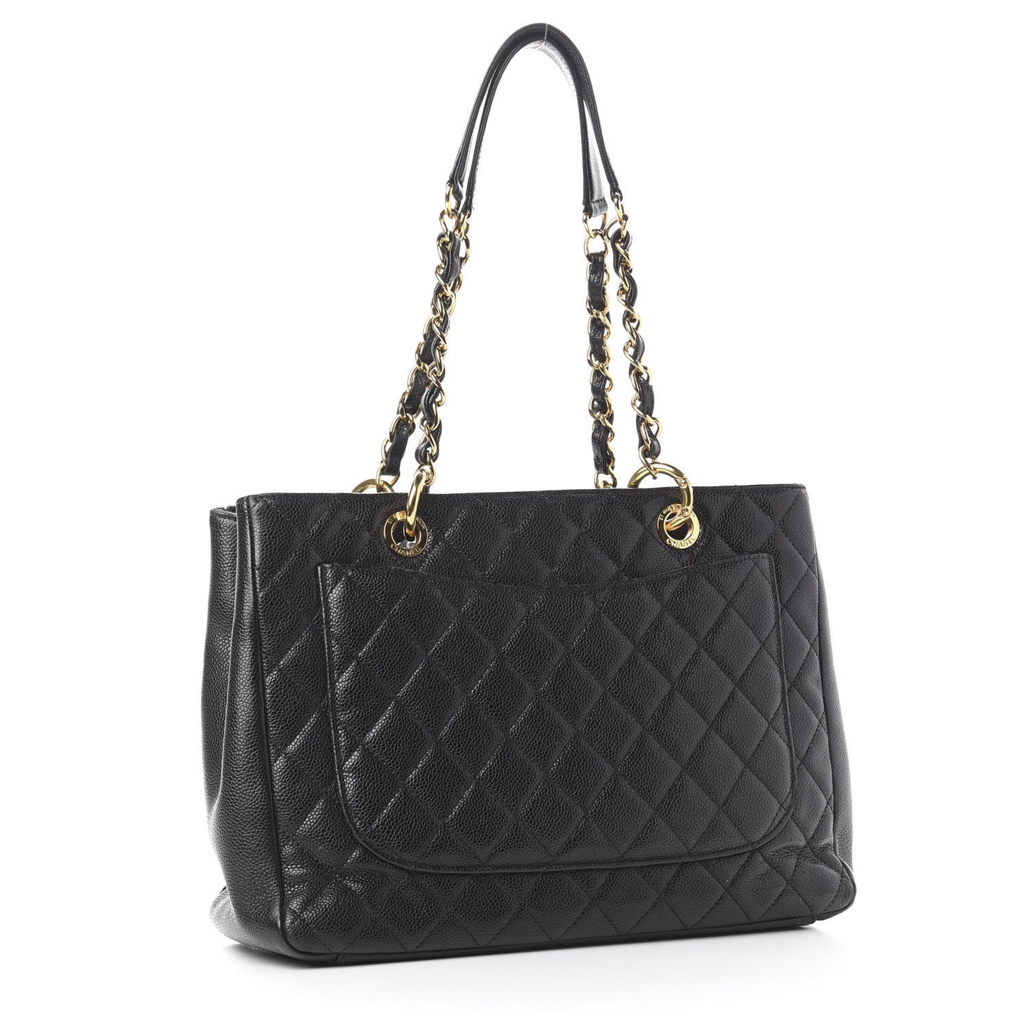 Caviar Quilted Grand Shopping Tote GST Black