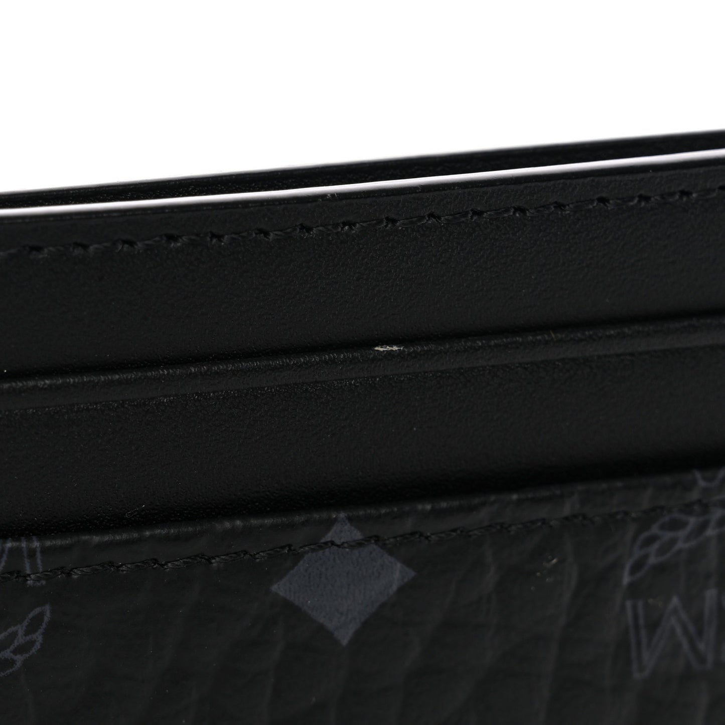 Calfskin Visetos Mini Card Case Black
