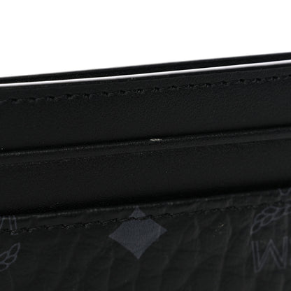 MCM Calfskin Visetos Mini Card Case Black 7 of 7