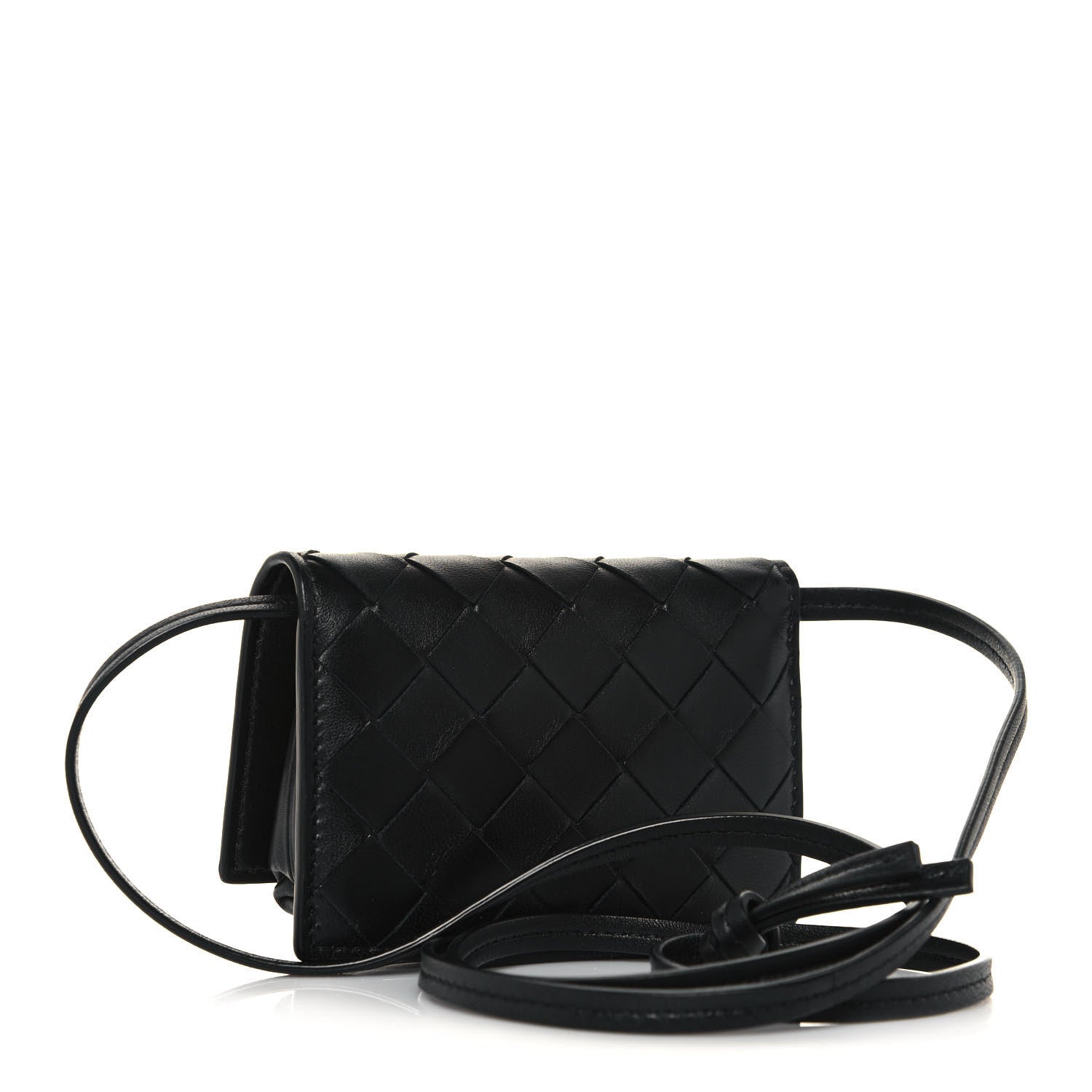 Bottega Veneta Nappa Intrecciato Crossbody Coin Pouch Black 3 of 13