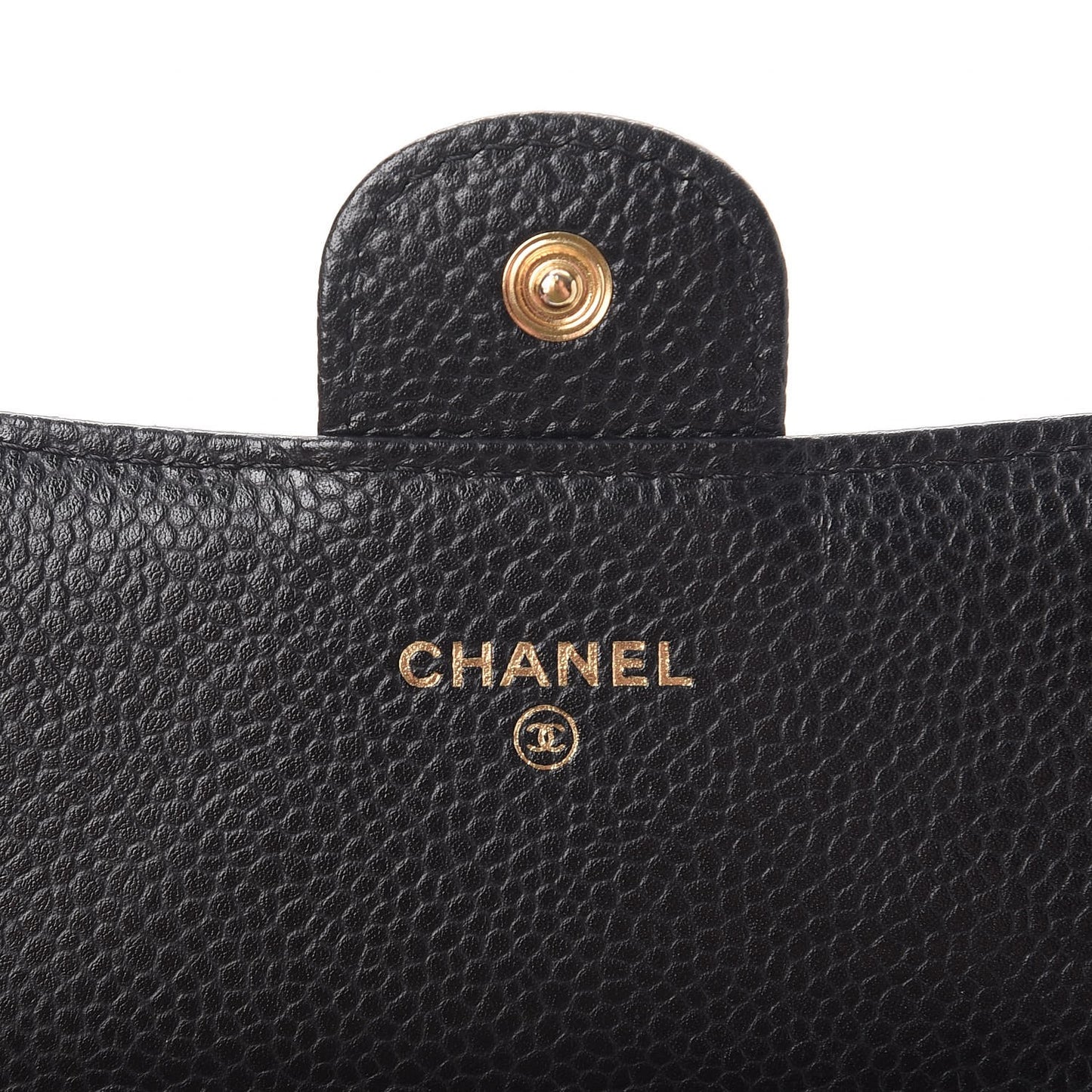 Caviar Quilted Large Gusset Flap Wallet Black