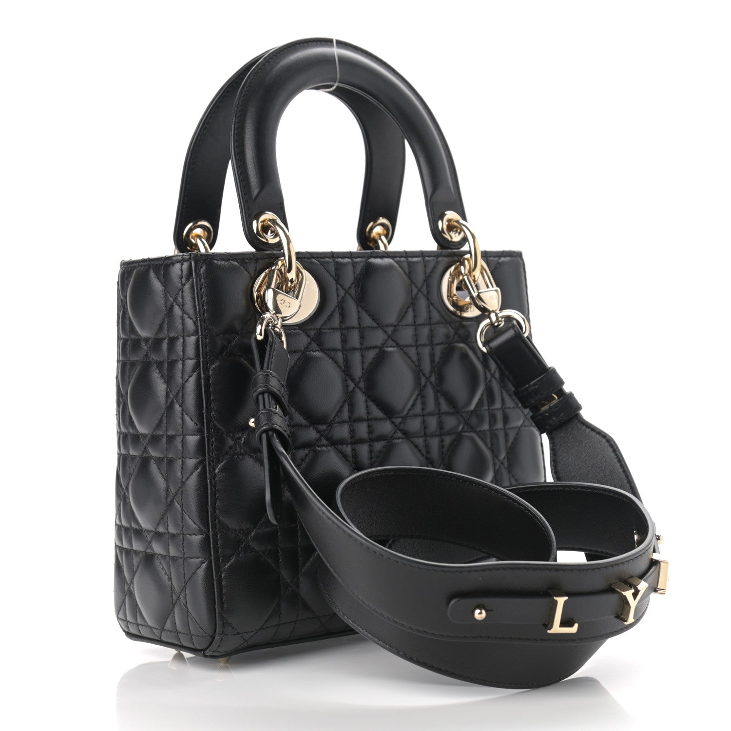 Christian Dior Lambskin Cannage Small My ABCDior Lady Dior Black 2 of 11
