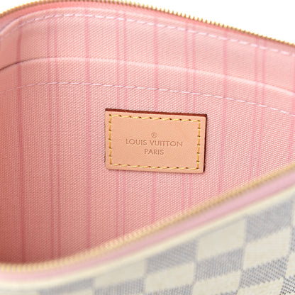 Louis Vuitton Damier Azur Neverfull MM GM Pochette Rose Ballerine 5 of 7