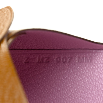 Hermes Chevre Mysore Verso Calvi Duo Card Case Caramel Mauve Sylvestre 7 of 7
