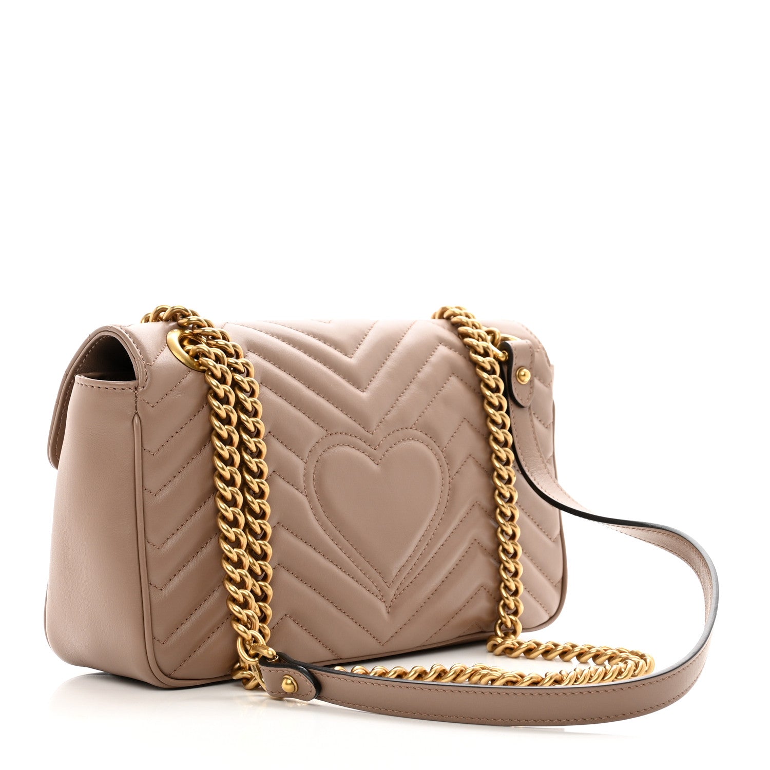 Gucci Calfskin Matelasse Small GG Marmont Shoulder Bag Porcelain Rose 3 of 10