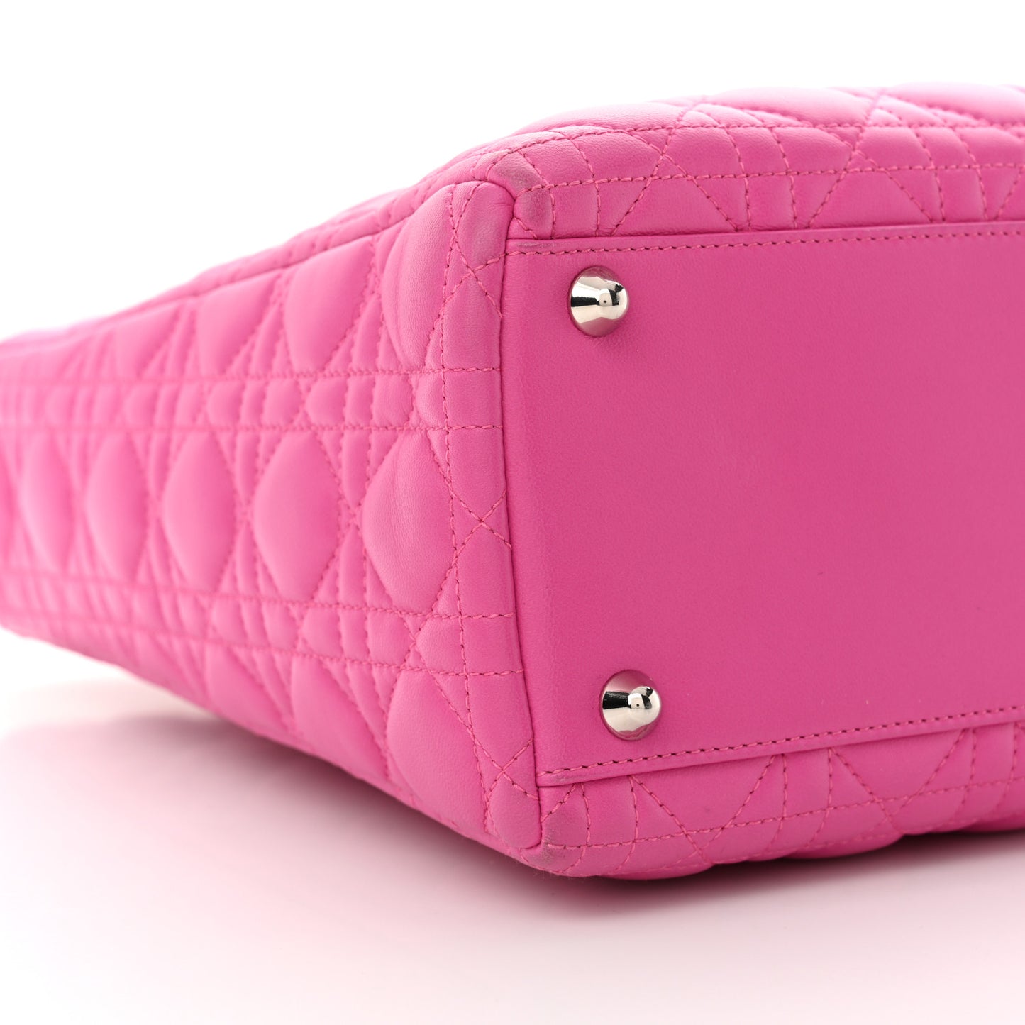 Lambskin Cannage Large Lady Dior Fuchsia Fuchsia