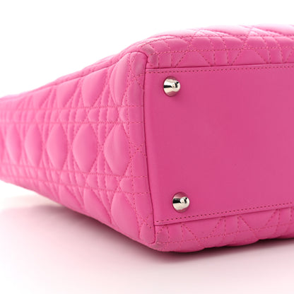 Christian Dior Lambskin Cannage Large Lady Dior Fuchsia Fuchsia 9 of 11