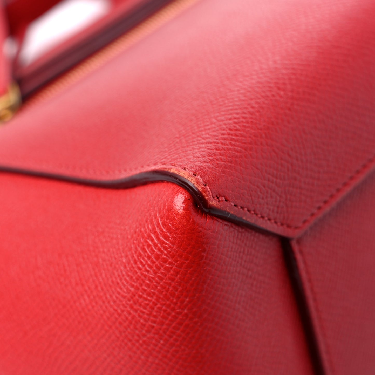 Baby Grained Calfskin Micro Belt Bag Coquelicot