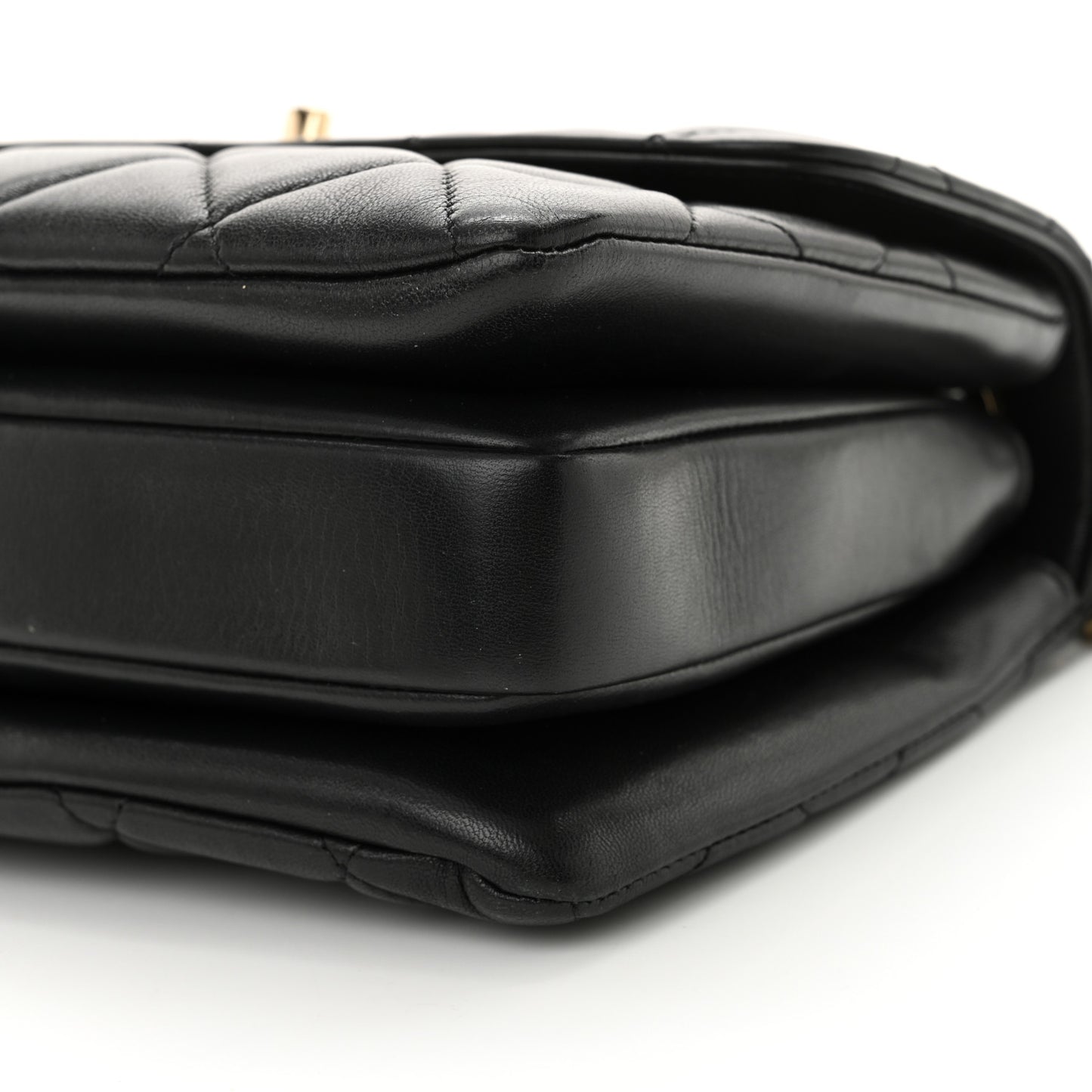 Lambskin Quilted Small Trendy CC Dual Handle Flap Bag Black
