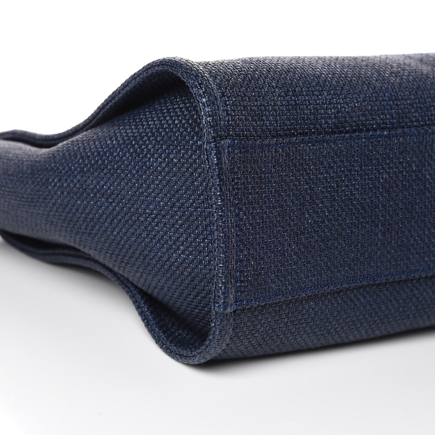 Woven Straw Raffia Small Deauville Tote Blue