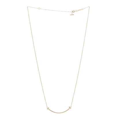 Tiffany 18K Yellow Gold Small T Smile Pendant Necklace 3 of 4