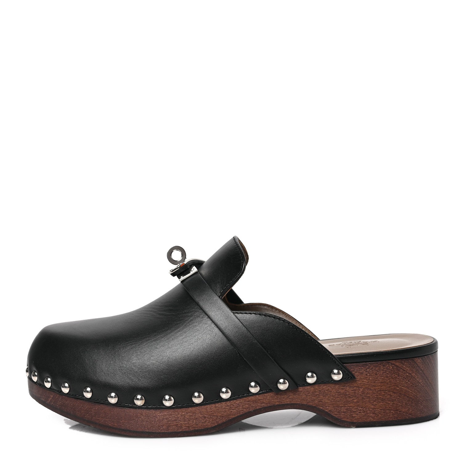 Hermes Calfskin Carlotta Mules 37 Black 1 of 8