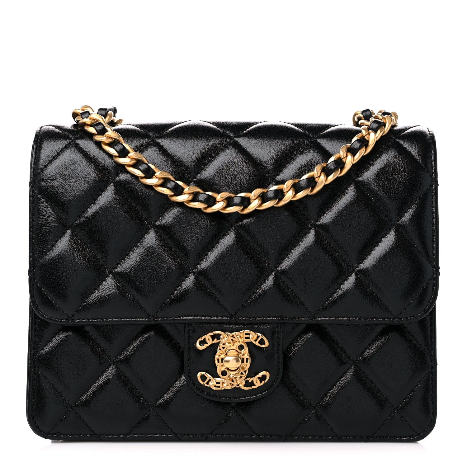 Chanel Shiny Lambskin Quilted Mini Flap Black 1 of 10