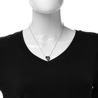 Gucci Sterling Silver Trademark Heart Pendant Necklace 2 of 5
