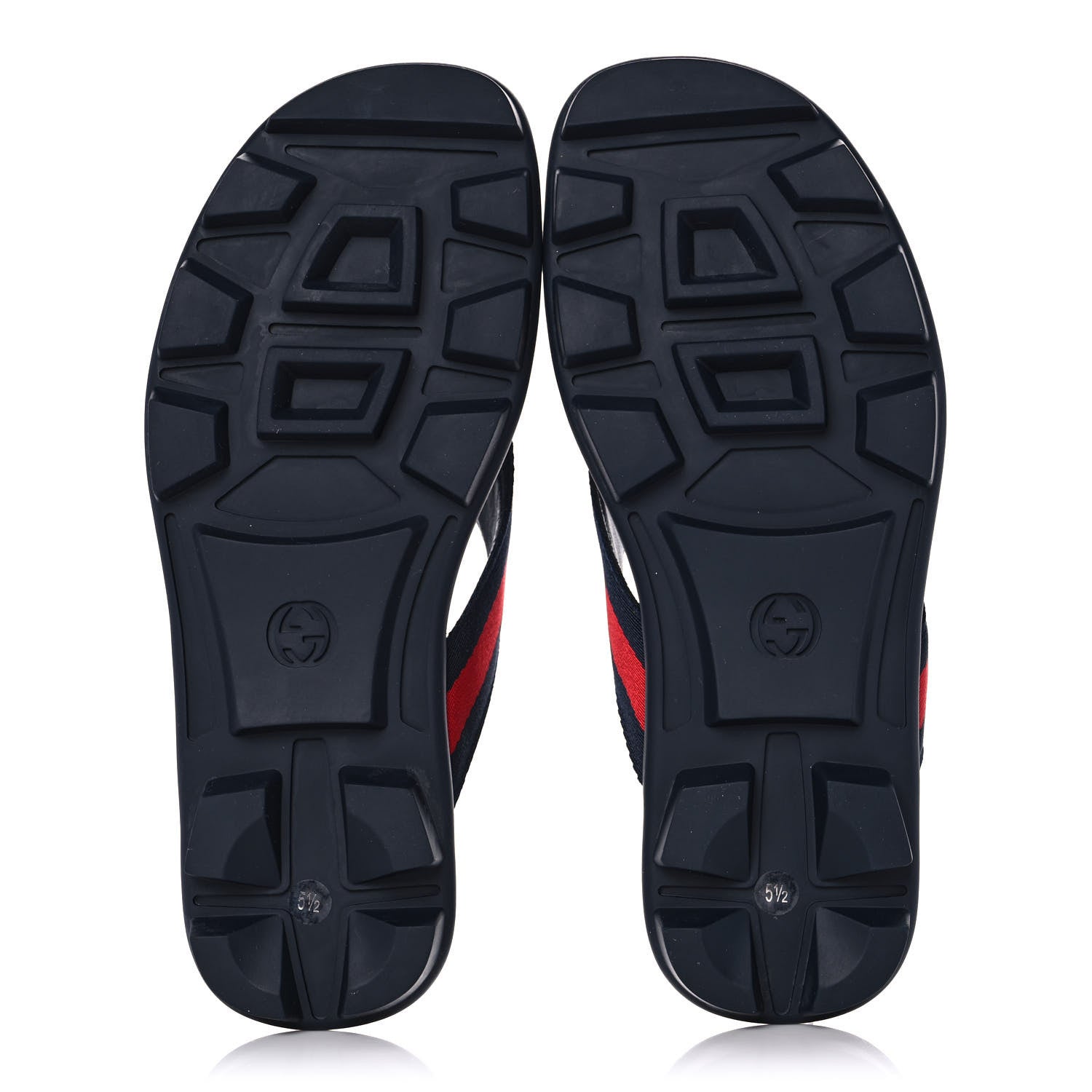 Gucci Nylon Calfskin Web Mens Cleat Sole Thong Sandals 5.5 Navy 5 of 10