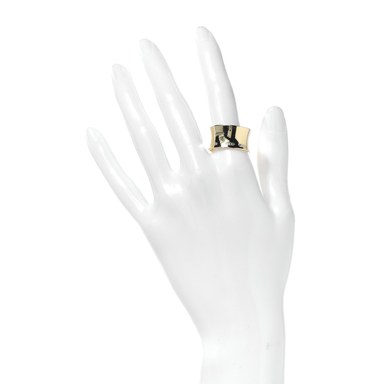 Tiffany 18K Yellow Gold 12mm Wide 1837 Ring 54 7 2 of 4