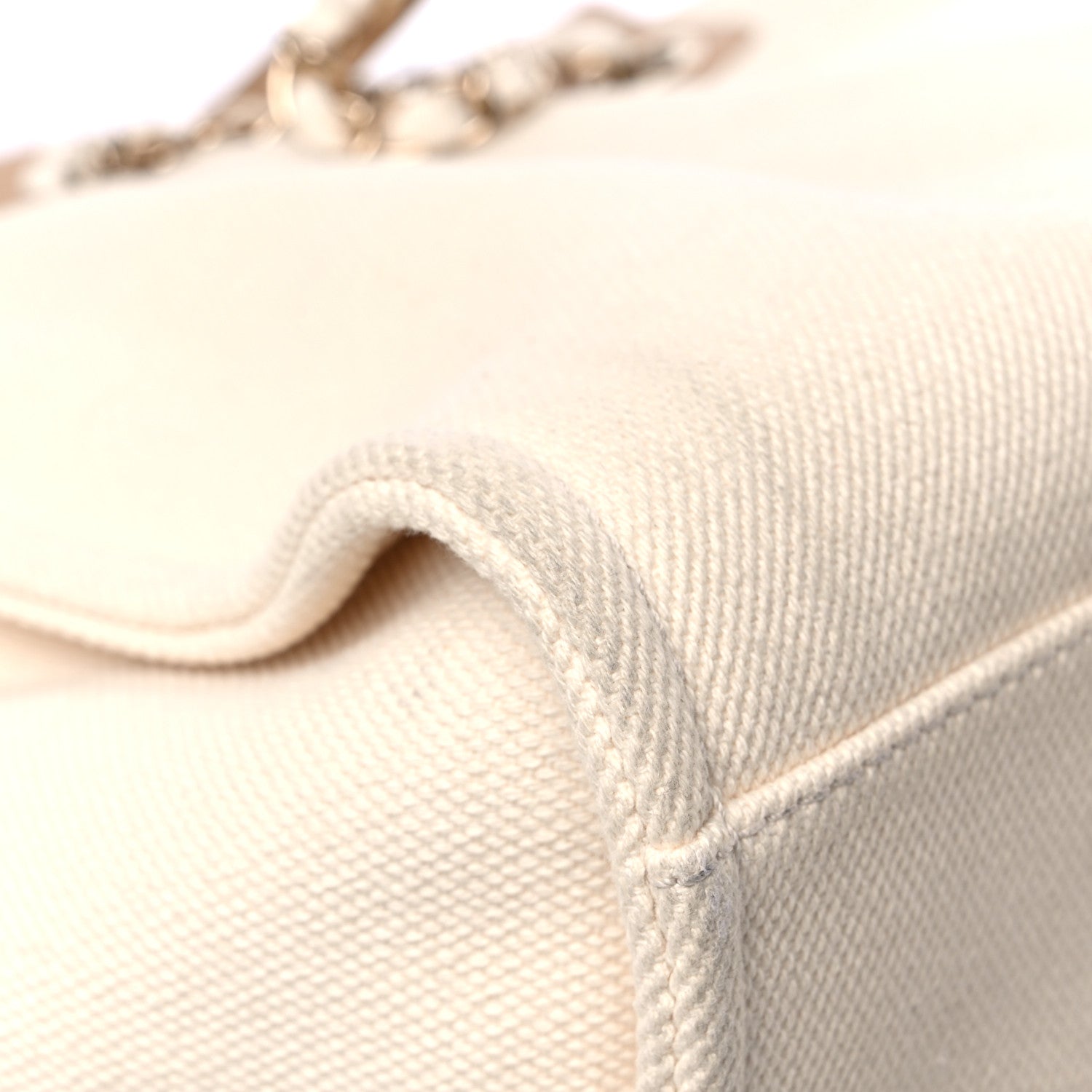 Chanel Canvas Pearl Large Deauville Tote Ecru Beige 10 of 19
