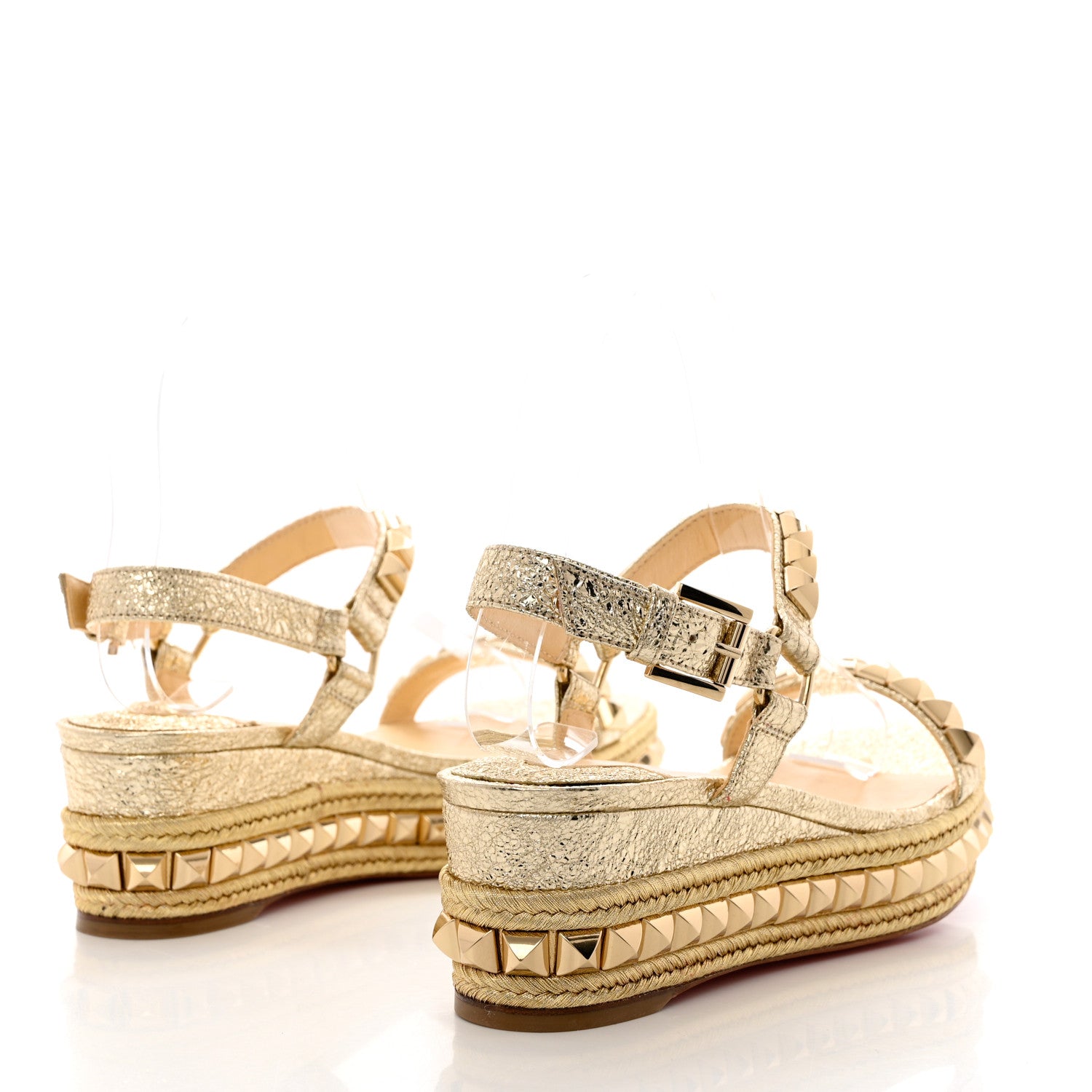 Christian Louboutin Specchio Vintage Cataclou 60 Platform Sandals 36 Platine Light Gold 5 of 12