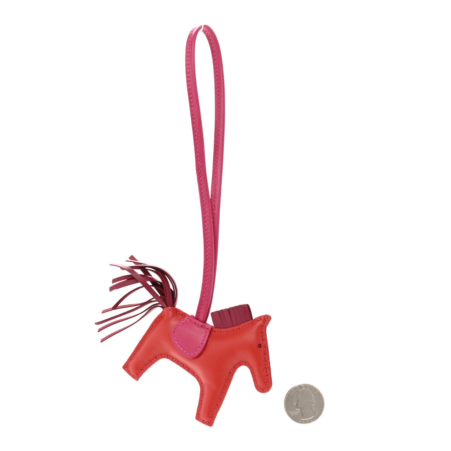 Milo Lambskin Grigri Rodeo Horse Bag Charm PM Rouge Indien Rubis Rose Mexico
