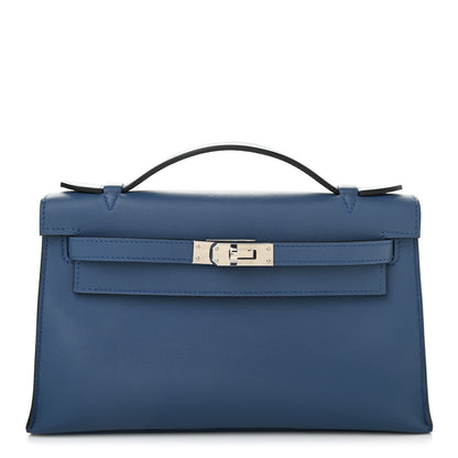 Hermes Swift Kelly Pochette Clutch Bleu Agate 1 of 11