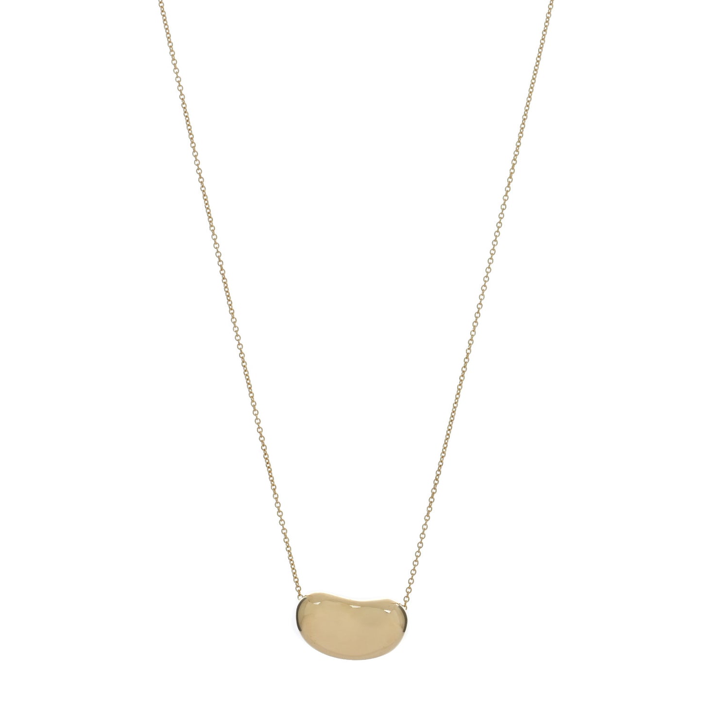 18K Yellow Gold 20mm Elsa Peretti Bean Pendant Necklace