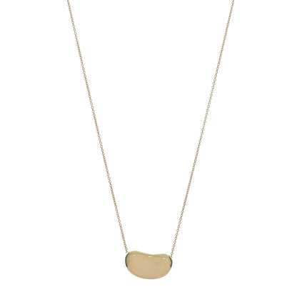 Tiffany 18K Yellow Gold 20mm Elsa Peretti Bean Pendant Necklace 1 of 4