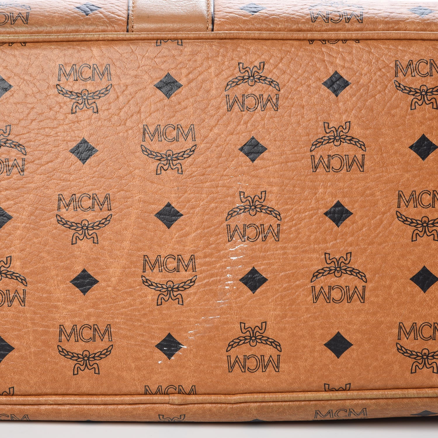 MCM Visetos Medium Liz Reversible Shopper Tote Cognac 12 of 16