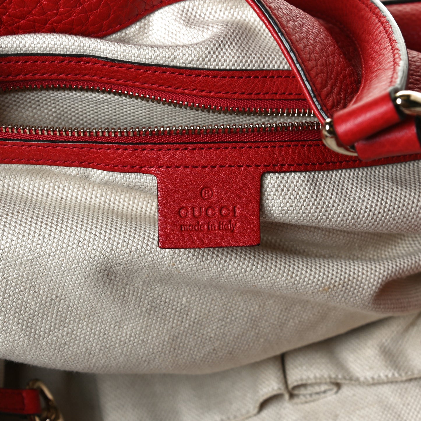 Pebbled Calfskin Medium Soho Shoulder Bag Red