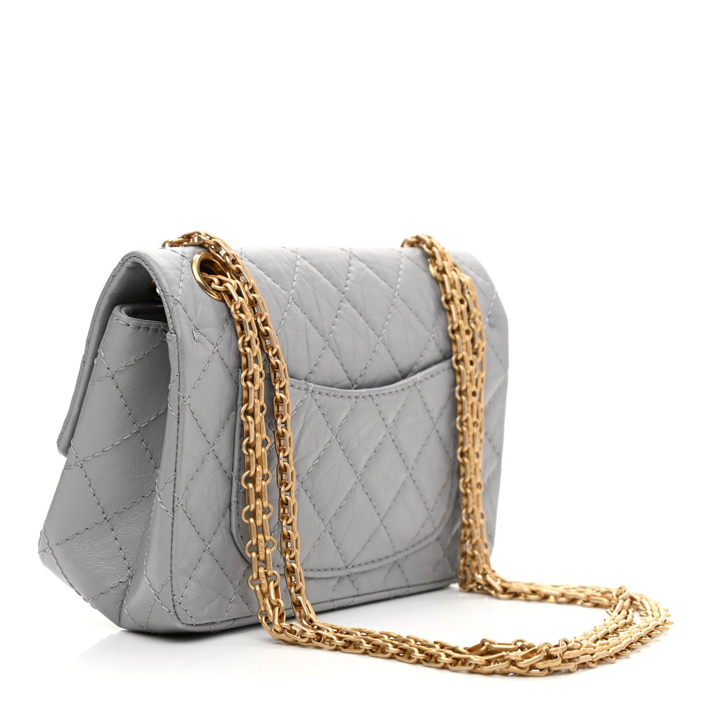 Aged Calfskin Quilted 2.55 Reissue Mini Flap Grey