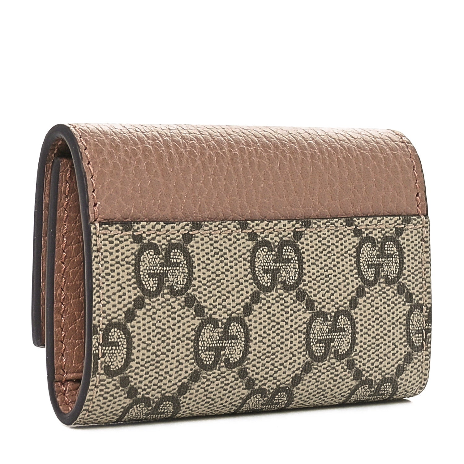 Gucci Dollar Calfskin GG Supreme Monogram GG Marmont 6 Key Holder Case Porcelain Rose Beige Ebony 3 of 7