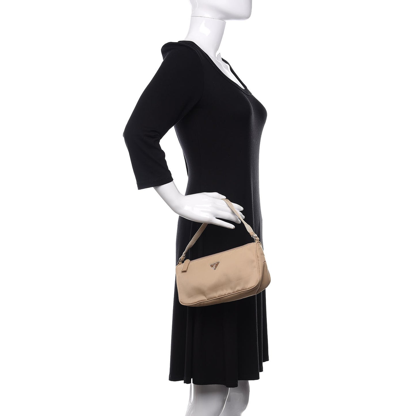 Tessuto Nylon Pochette Bag Cammeo