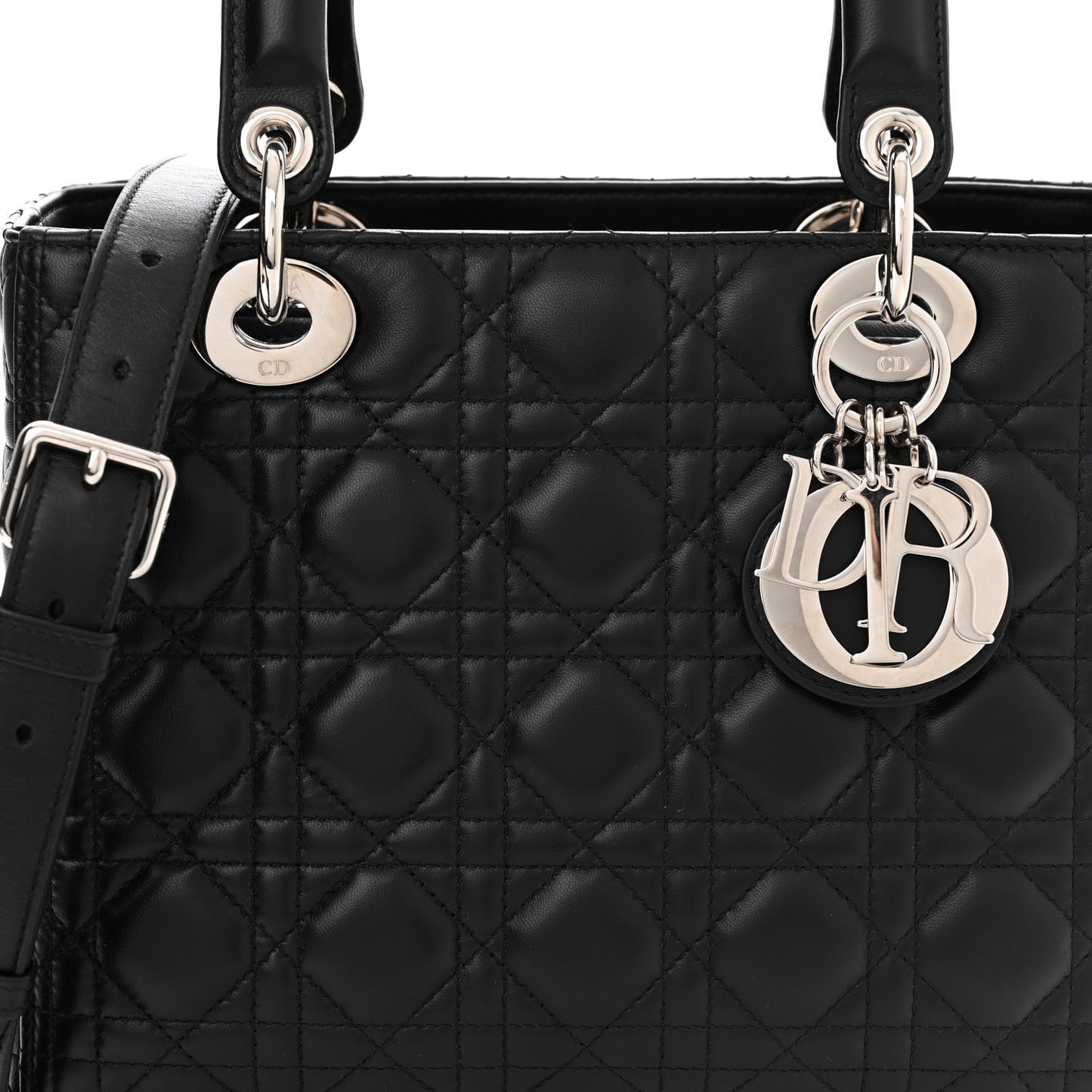 Lambskin Cannage Medium Lady Dior Black