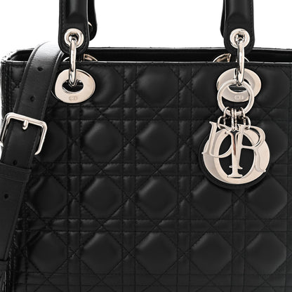 Christian Dior Lambskin Cannage Medium Lady Dior Black 8 of 12