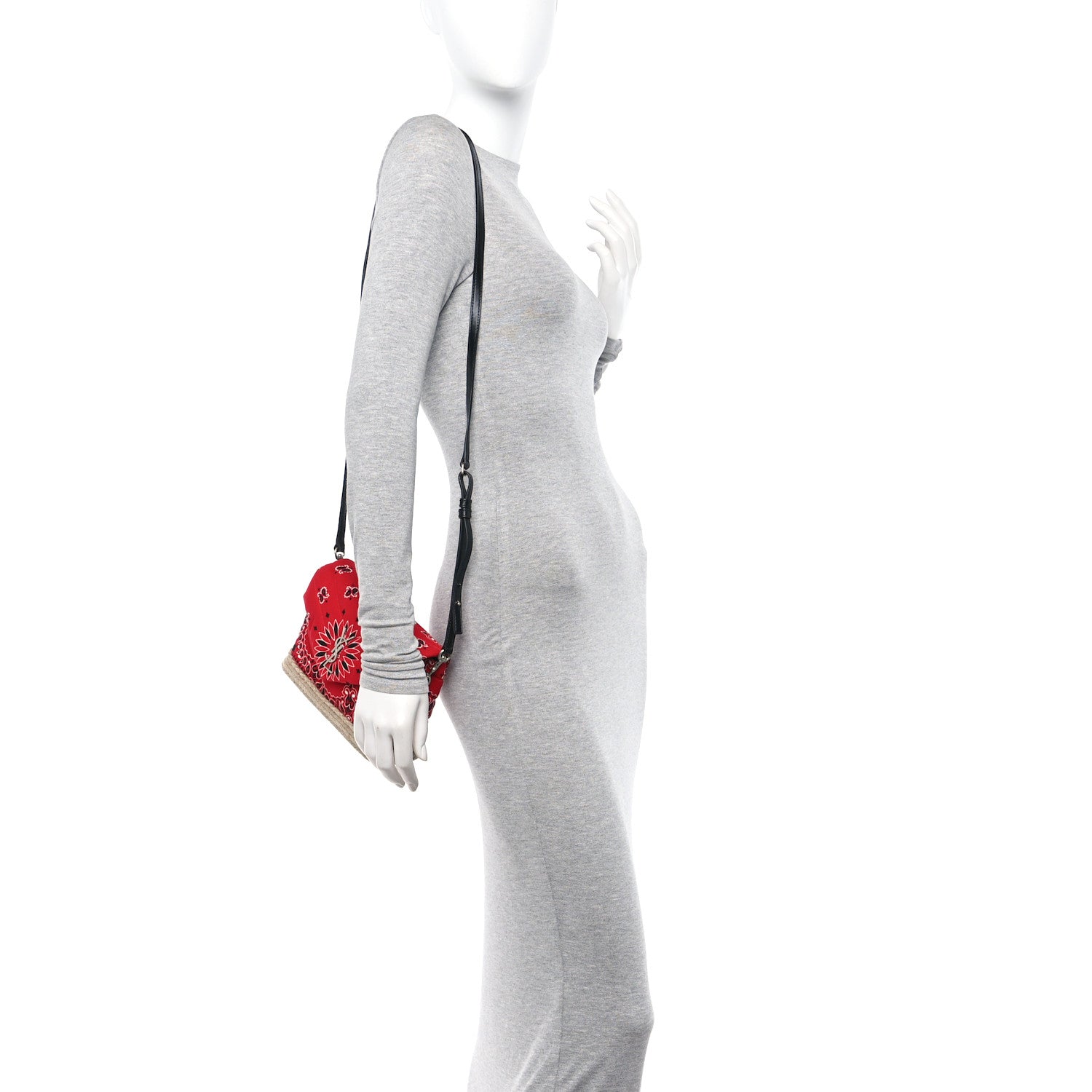 Saint Laurent Cotton Bandana Y Quilted Monogram Toy Loulou Crossbody Bag Red 3 of 11