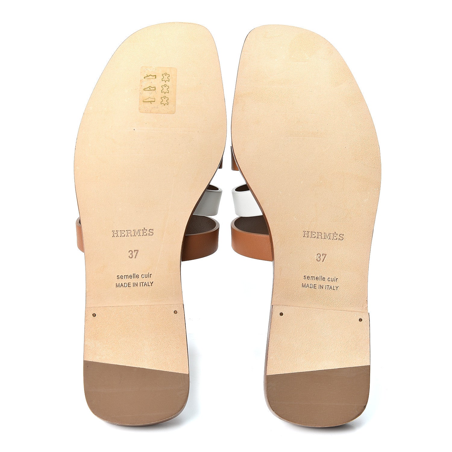 Hermes Calfskin Amore Sandals 37 White Natural 6 of 11