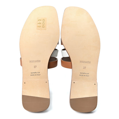 Hermes Calfskin Amore Sandals 37 White Natural 6 of 11