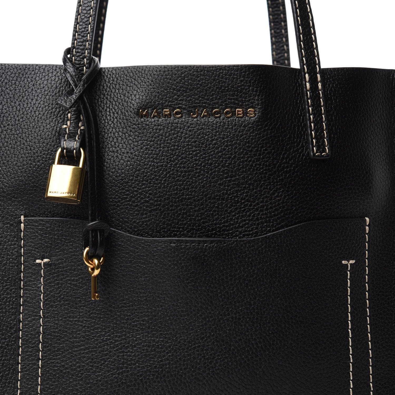 Marc Jacobs Grained Calfskin Medium Grind T Pocket Tote Black 10 of 10