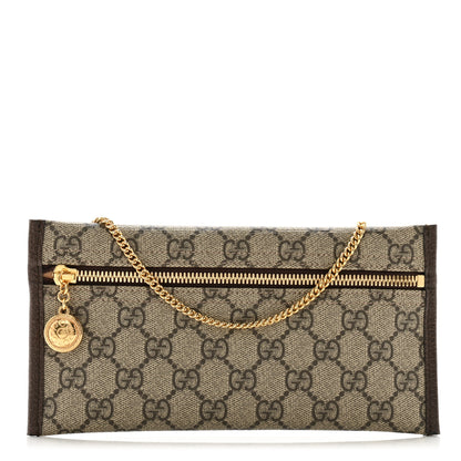 Gucci GG Supreme Monogram Large Rajah Chain Clutch Brown 1 of 8